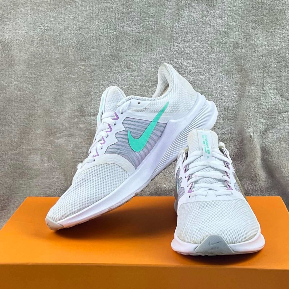 Nike Downshifter 11 Womens Running Shoes White Teal Gold CW3413-101 US 7